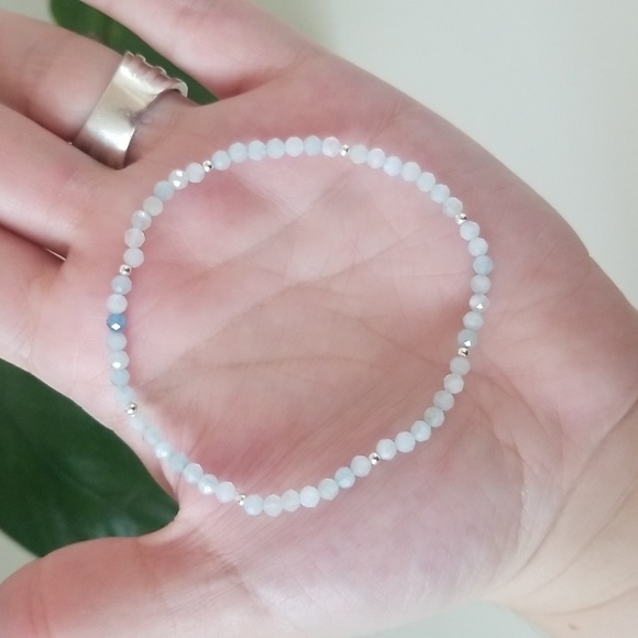 π 2 for $55 NWT Aquamarine & Sterling Silver Bracelet, March Birthstone Jewelry - Picture 6 of 11